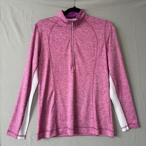 Cracked Wheat Womens Golf 1/4 Zip Pullover Size M Pink Activewear Athletic